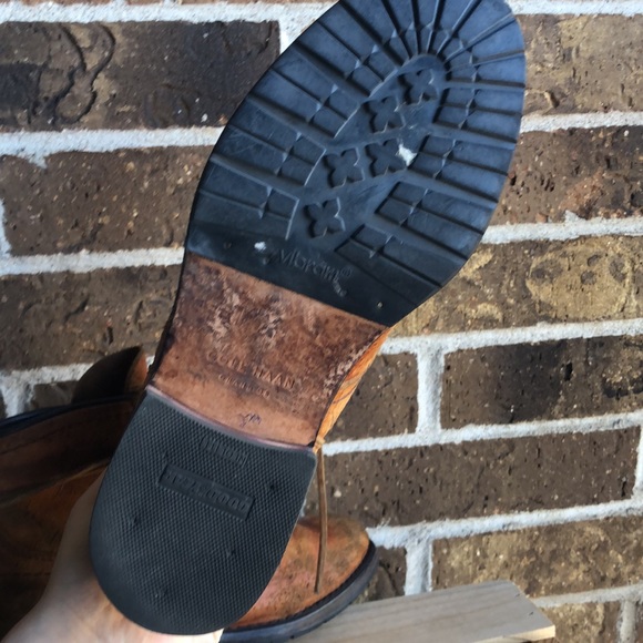 COLE HAAN Brown Genuine Learner Combat Boots with leather laces - Picture 10 of 12